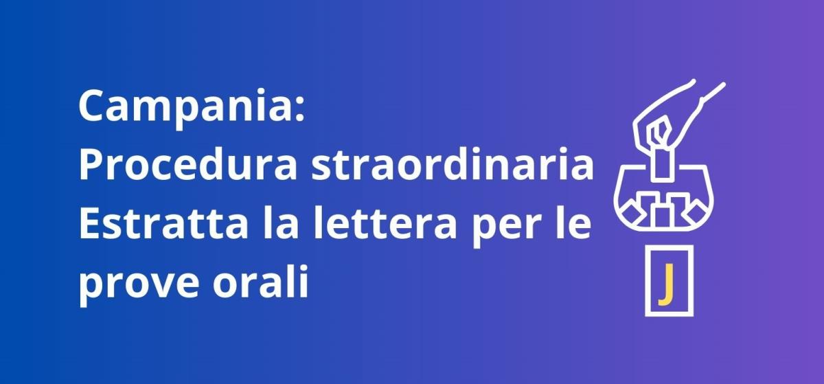 Campania: Procedura straordinaria – Estratta la lettera "J" per la scuola secondaria