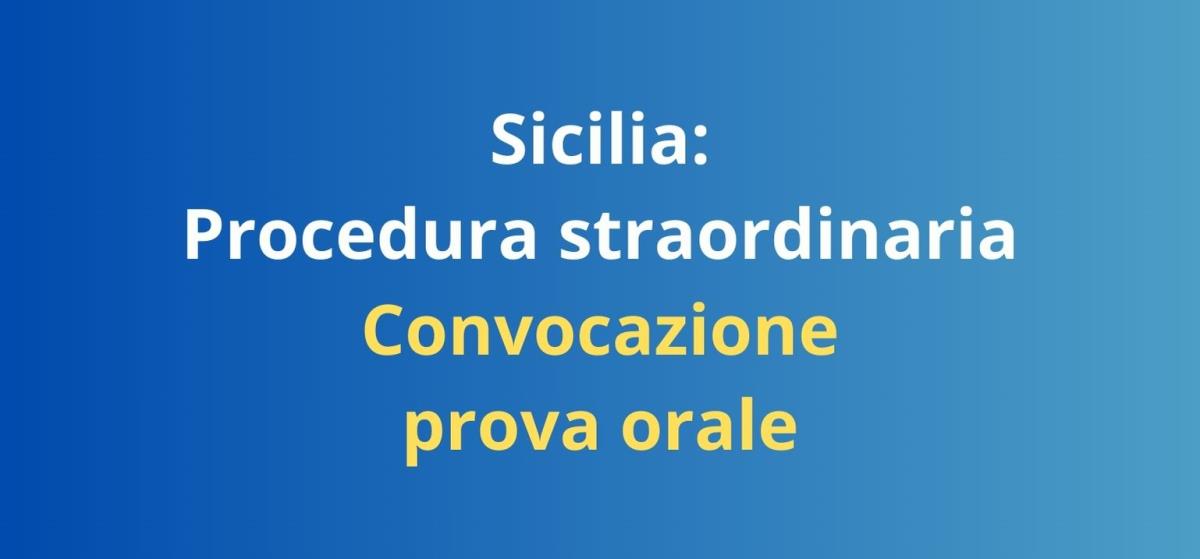 Sicilia: Procedura straordinaria, convocazione prova orale infanzia e primaria